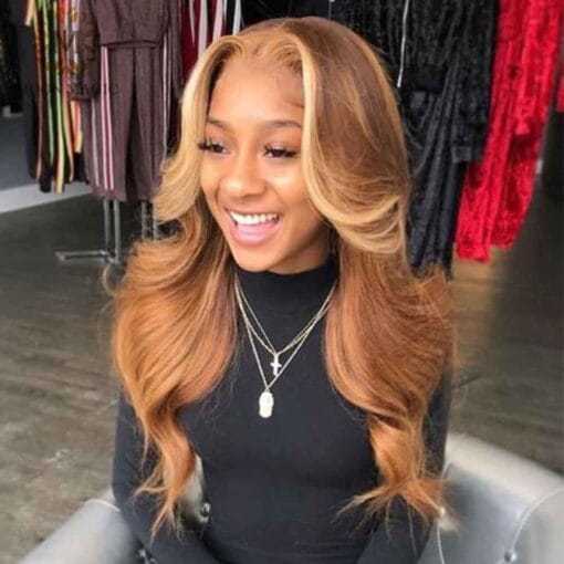 Honey Blonde Lace Front Wigs 360 Lace Frontal Wig Pre MI1612053