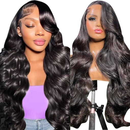 Hot Star 250% Density 30 Inch Lace Front Wigs Human Hair Pre Plucked Glueless 13X6 Body Wave Human Hair Wigs For Women Black Women Hd Lace Frontal Wigs MI1603892