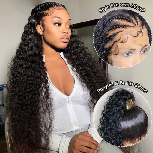 Human Hair Full Lace Wigs 180% Density Deep Wave Wigs For Women Women MI1602139