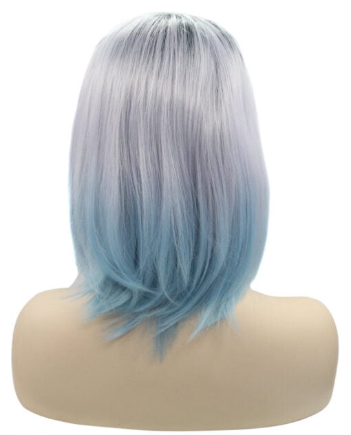 Ice Blue Ombre 14" Straight Wig MI1610460