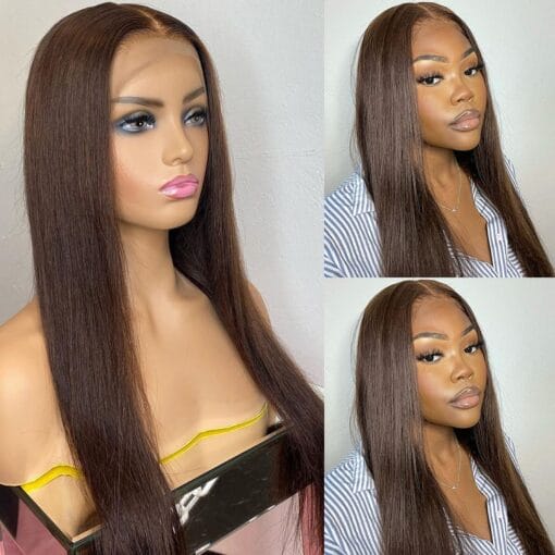 Imeya 20” Dark Brown Lace Frontal Human Hair MI1611965