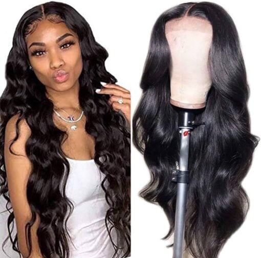 Iupin 4X4 Body Wave Lace Closure Wigs Brazilian Lace Front Wigs Human Hair For Women Black Women 150% Density Pre Plucked With Baby Hair Bleached Knots MI1605671