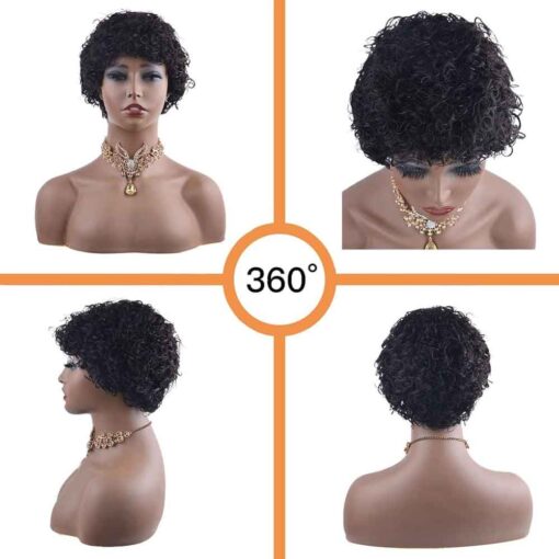 Jajoustore | Short Curly Wig For Women Black Women MI1610697