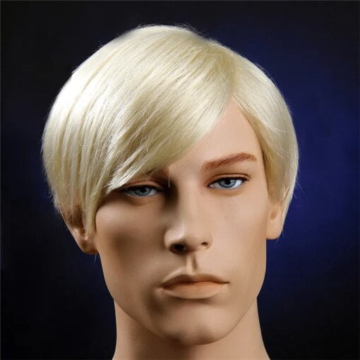 Japanese Ka Fiber Blonde Heat Resistant Toupee Mens Blonde MI1610718