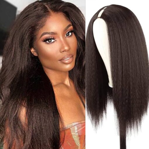 Jolelyne Kinky Straight V Part Wig U Part Wig MI1604413