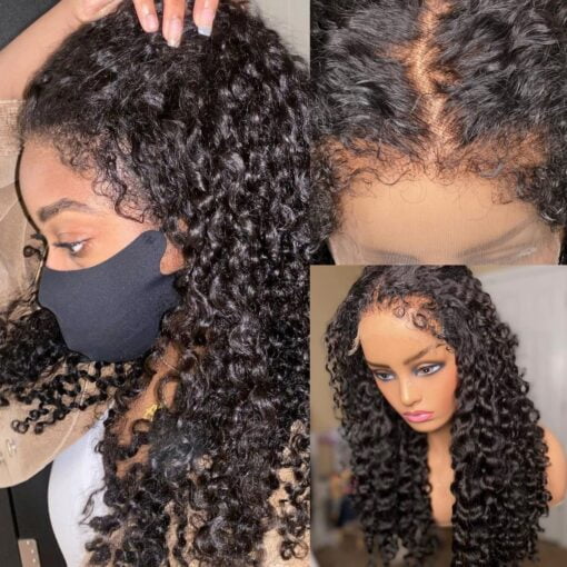 Kinky Curly Lace Front Wig Human Hair 22Inch Kinky Edges MI1602236