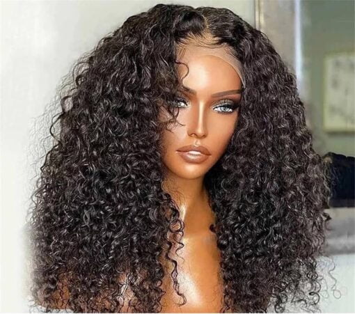 Kinky Curly Wig Glueless Lace Front Human Hair Wigs Curly Human Hair Wig Pre Plucked 13X1 Hd T Part Wig 30 Inch 180 Density MI1604974