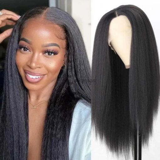 Kinky Straight Lace Front Wig Heat Resistant Kinky Straight MI1605811