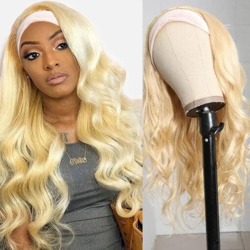 Klaiyi 613 Blonde Natural Wave Headband Wigs With Pre MI1611978