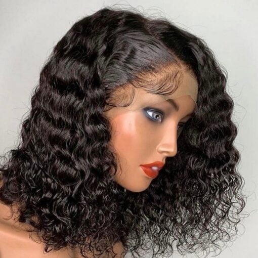 Kriyya Neat Spiral Curl Bob Wigs Natural Black Short Human MI1602103