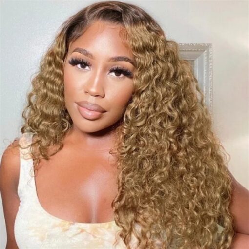 Kriyya Pre Plucked Honey Blonde Lace Front Human Hair Wig MI1603689