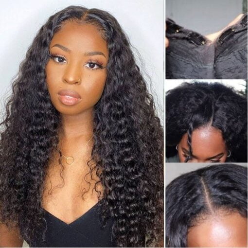 Kriyya Wet & Wavy Deep Wave V Part Wigs Virgin Hair One Can MI1602192