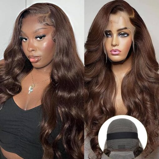 Lainss Chocolate Brown Body Wave Lace Front MI1611271