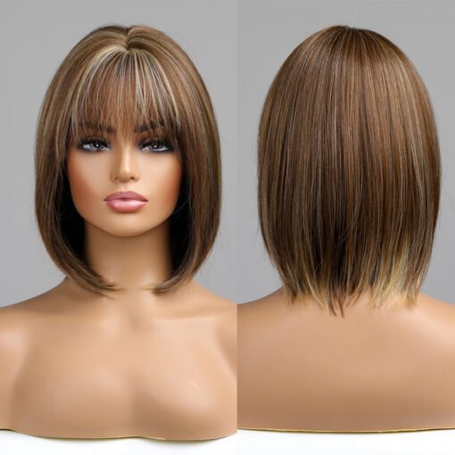 Layered Synthetic Short Bob Wig With Bangs MI1611101