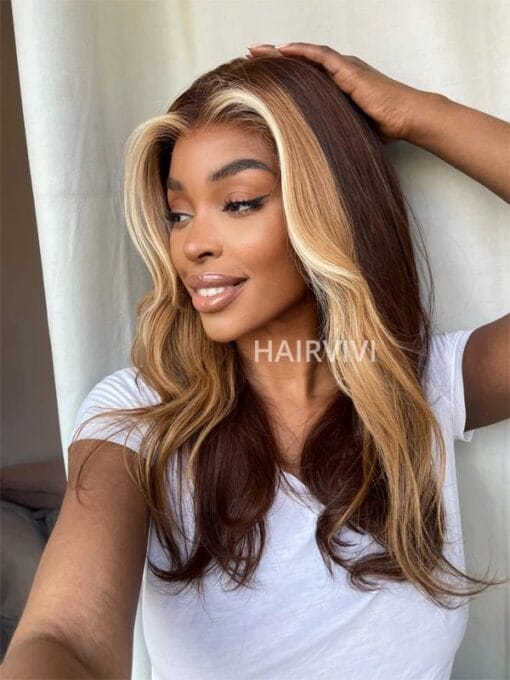 Lola Brown Wig With Blonde Highlights 180% Density Glueless MI1608567