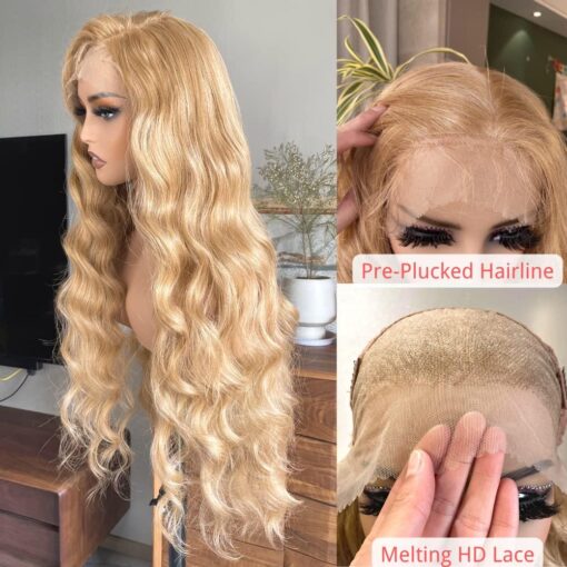 Lolydeer Honey Blonde 13X4 Lace Front Wig 32 Inch Loose Wave MI1610892