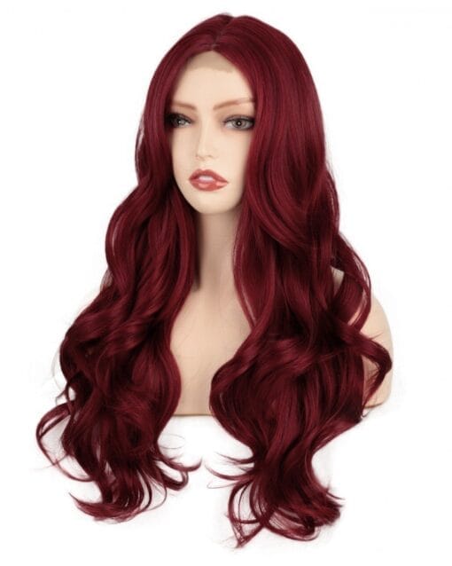 Long Wave Red Haired Wig Lace Front Natural Realistic MI1611168