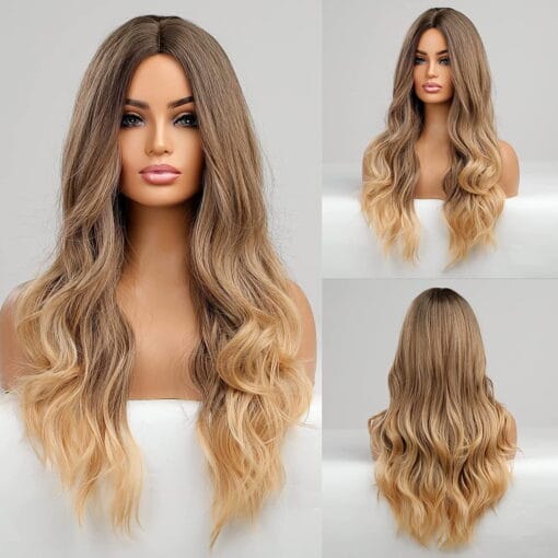 Long Wave Wigs For Women Women Ombre Wigs Natural Wave Middle Part MI1608169