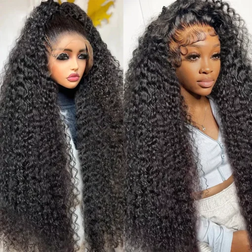 Loose Curly Lace Front Wig Brazilian 44 Inch Deep Wave Human Hair Wigs For Women Women MI1602255