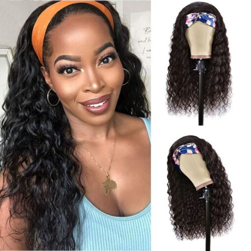 Loose Deep Wave Headband Wigs 100% Human Hair MI1605087