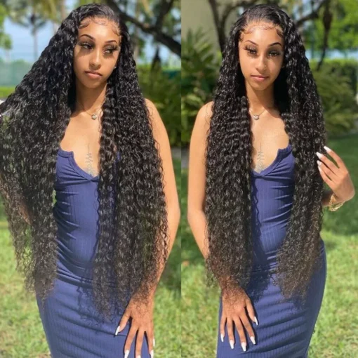 Loose Deep Wave Wig Water Wave Lace Front Wig Brazilian Hd MI1602392