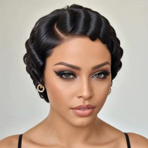 Luvkiss Trendy Limited Design Short Pixie Cut Finger Wave MI1604884