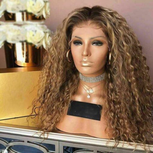 Luxury Curly Wavy Ash Honey Golden Blonde 100% Human Hair MI1605760