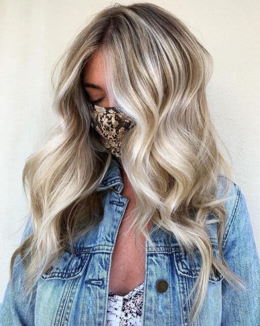 Luxury Dirty Blonde Highlight Ashy Tips Balayage 100% Human MI1611515