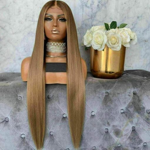 Luxury Golden Brown Ombre Blonde Straight 100% Human Hair MI1611818