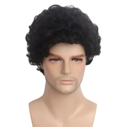 Men Short Curly Wig Man Toupee Cosplay Pop Hair Wavy Wigs MI1611386