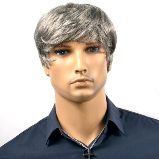 Men Wigs Silver Grey Short Curly Lace Wigs For Women MI1611835