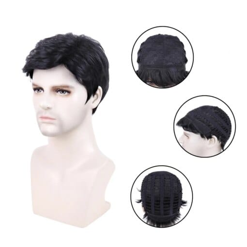 Mens Short Hair Wig And Liam Gallagher Wig Set Versatile MI1611391