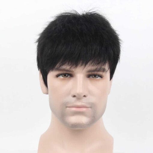 Mens Short Wig Black Brown Male Daily Hair Wig Daily Natural MI1611375