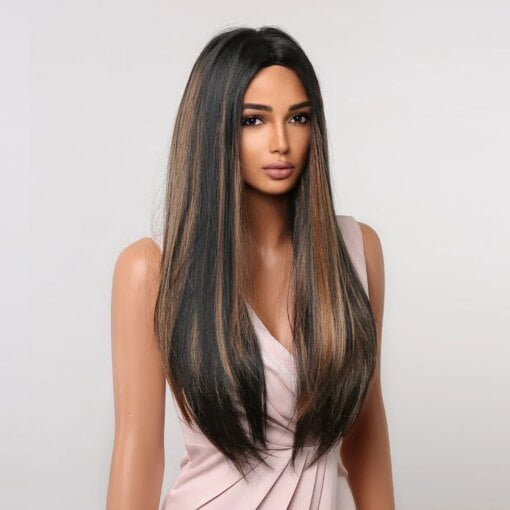 Middle Part Sensationnel Keshona Wig Amazon Dark Brown Hair MI1604023