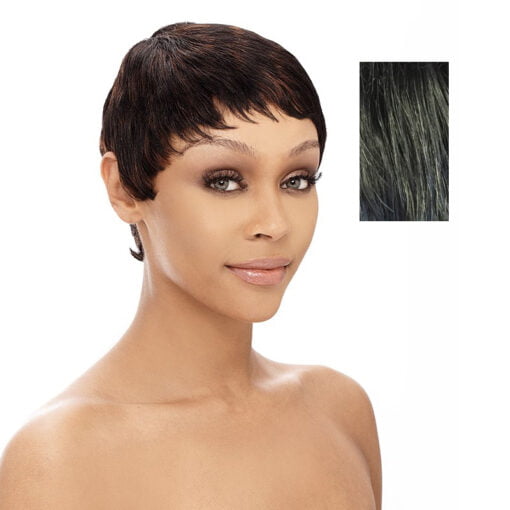 Molly Wig 100 Percent Human Hair Pixie Short ,Off Black With MI1603616