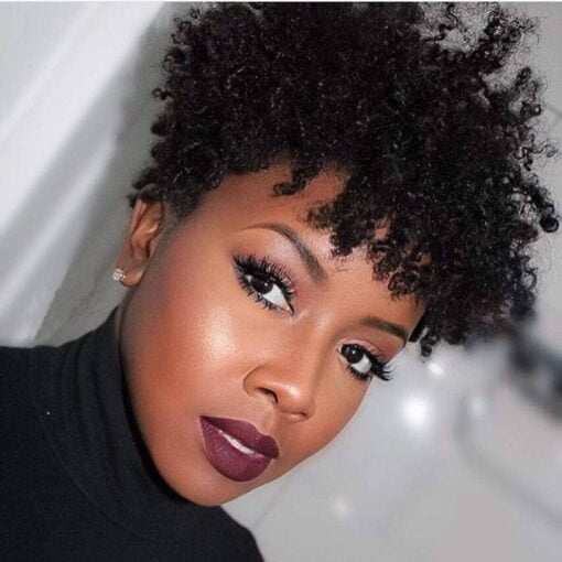 Ms Taj Afro Kinky Human Hair Wigs For Women Black Women Brazilian Virgin Short Curly Wigs None Lace 150% Density Unprocessed Afro Wig Human Hair Curly MI1602092