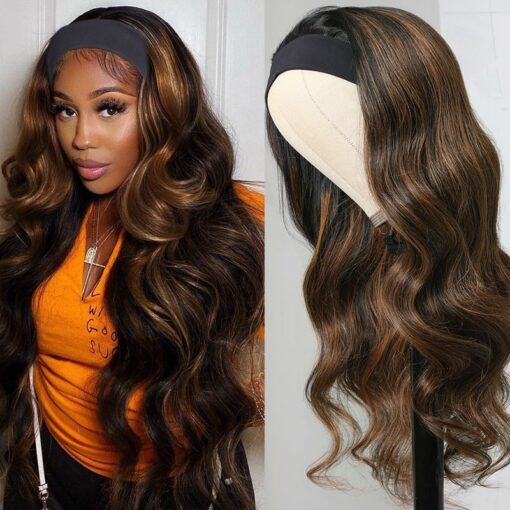 Nadula Highlight Brown Body Wave Headband Wigs Fb30 Color MI1605937