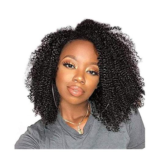 Natural Afro Kinky Curly Human Hair Wig Full Lace Front Wig, 130% Density, 14 Inch MI1602845