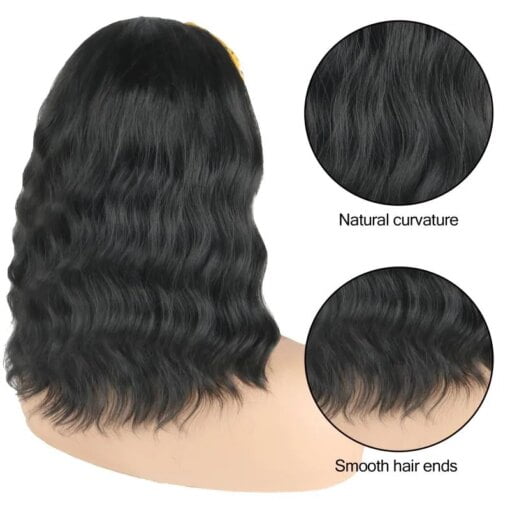 Natural Black Body Wave Headband Wig 14 Inch Synthetic MI1604683