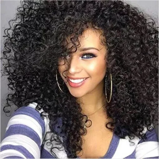 Natural Black Dark Kinky Big Curly Long Afro Women Full Hair MI1610695