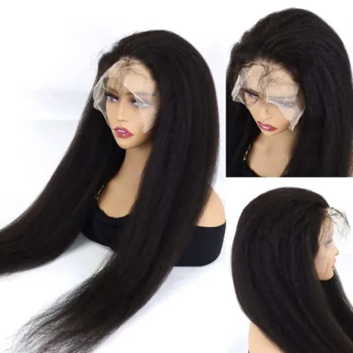 Natural Long Middle Part 26 Inch Lace Front Wig Soft Black MI1604504