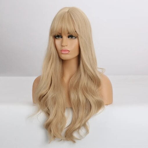 Natural Wave Long Blonde Wavy Long Wavy Blonde Wig With MI1603379