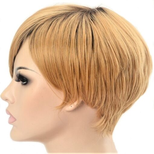 Naturally Straight Honey Blonde Short Bob Synthetic Wigs For Women MI1610952