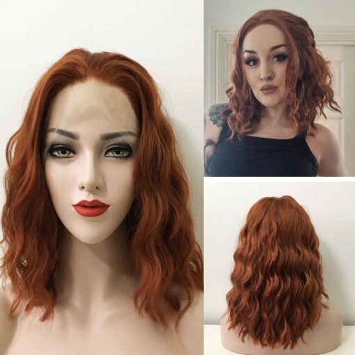 Nevermindyrhead Auburn Dark Red Wig, Short Curly Free Part MI1610512