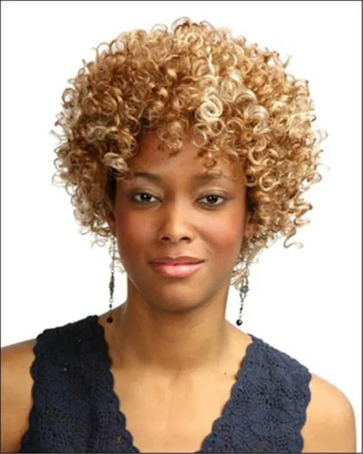 New Synthetic Wigs Short Curly Hair Blonde Wig For Women Women MI1602891