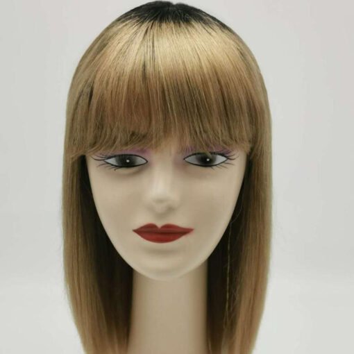 Omber Color Capless Cap Short Bob Straight Human Hair Wigs MI1604548