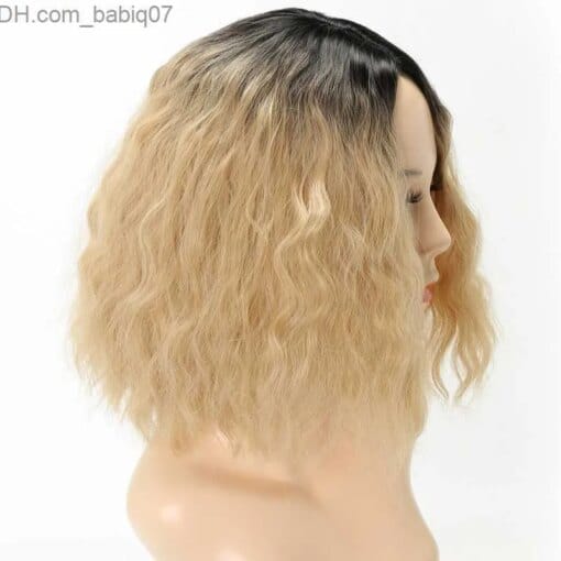 Ombre Blonde Best Synthetic Wigs 2022 High Quality Short Bob MI1607465