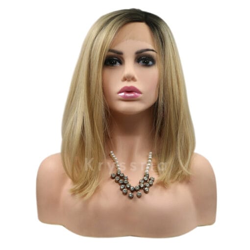 Ombre Blonde Bob Synthetic Lace Front Wigs Tina Kryssma MI1611191