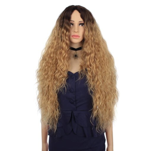 Ombre Blonde Lace Front Synthetic Hair Wigs For Women Women Long MI1605916