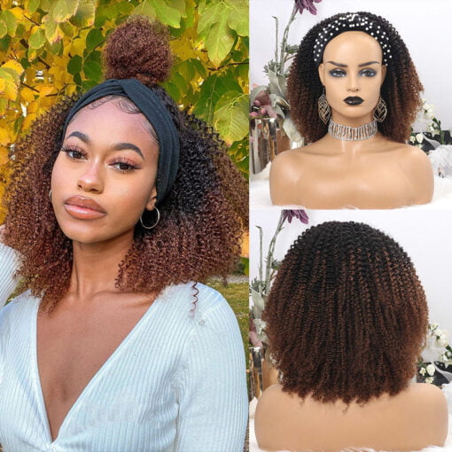 Ombre Color Kinky Curly Headband Wigs Jchbkc MI1604577